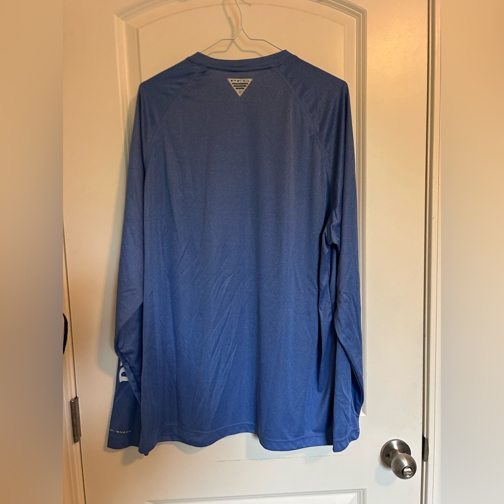 Columbia Men's Ocean Blue Long Sleeve Tee -PFG - Picture 5 of 7